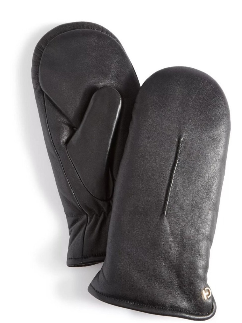 Cole Haan Faux Fur Lined Leather Mittens